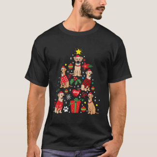 Ornamet Träd Hund Pappa, utställningen vid Svarta  T Shirt