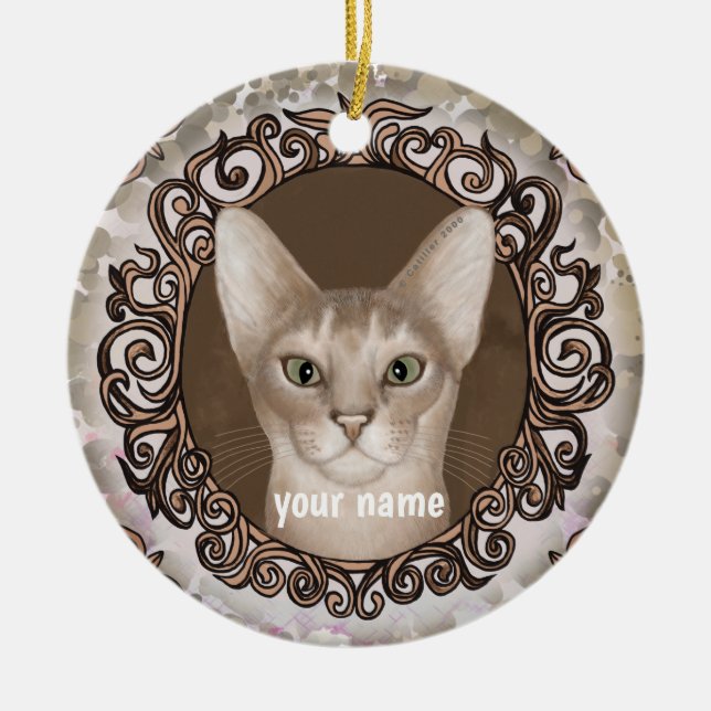 Ornate Abyssinian Cat Ornament (Framsidan)
