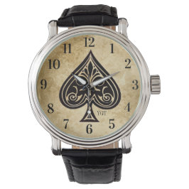 Ornate Ace of Spades Graphic Image Manar Armbandsur