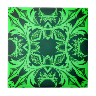 Ornate Arabesque Mönster - Emerald Grönt Kakelplatta