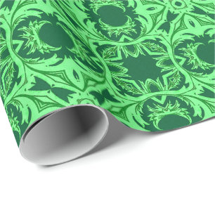 Ornate Arabesque Mönster - Emerald Grönt Presentpapper