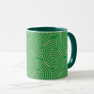 Ornate art deco grönt och guld mugg
