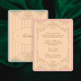 Ornate Art Nouveau Wedding Details Card Tilläggskort
