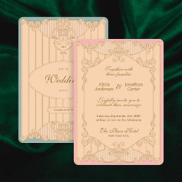 Ornate Art Nouveau Wedding Invitation Inbjudningar