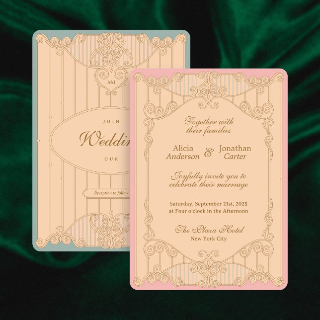 Ornate Art Nouveau Wedding Invitation Inbjudningar (Skapare uppladdad)
