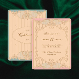 Ornate Art Nouveau Wedding Reception Invitation Inbjudningar
