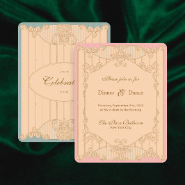 Ornate Art Nouveau Wedding Reception Invitation Inbjudningar