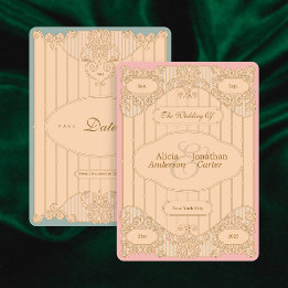 Ornate Art Nouveau Wedding Save The Date Spara Datumet