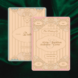 Ornate Art Nouveau Wedding Save The Date Spara Datumet