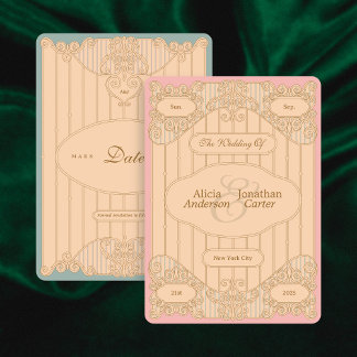 Ornate Art Nouveau Wedding Save The Date Spara Datumet