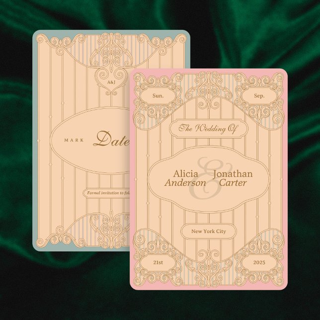 Ornate Art Nouveau Wedding Save The Date Spara Datumet (Skapare uppladdad)