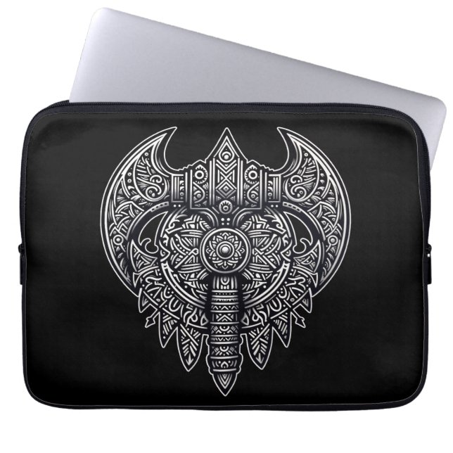 Ornate Ax and Shield Art Laptop Fodral (Framsidan)