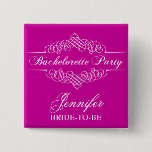 Ornate Bachelorette Party Button Knapp