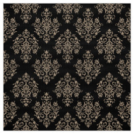 Ornate Baroque Black Damask-mönstertyg Tyg