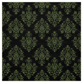 Ornate Baroque Black Damask-mönstertyg Tyg