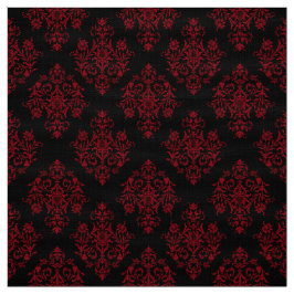 Ornate Baroque Black Damask-mönstertyg Tyg