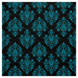 Ornate Baroque Black Damask-mönstertyg Tyg