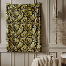 Ornate Baroque Blanket i Guld och Black Design