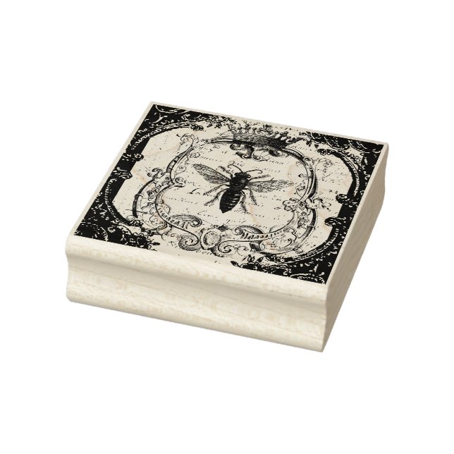 Ornate Bee Frimärke, Mixed Medial Altered Art Stämpel (Stämpel)