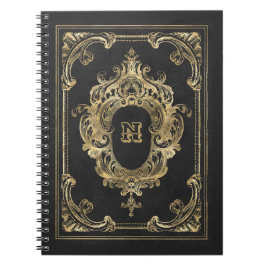 Ornate Black and Guld Ram Notebook Anteckningsbok