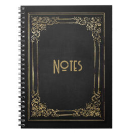 Ornate Black and Guld Ram Notebook Anteckningsbok