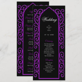 Ornate black and purple Gothic Wedding Program