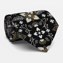 Ornate black and white floral pattern 