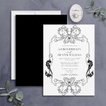 Ornate Black Blommigt Line Art Monogram Bröllop Inbjudningar<br><div class="desc">Vi introducerar vår vackra svartvita blommigt konsthantverk bröllopsinbjudan! Inbjudan är ett jättebra tecken på art nouveau, med sitt ornerade gräns och monogram initialer. Perfekten för att ange tonen för din stora dag är att inbjuda dina gäster. Din bröllopsdag är en av de viktigaste dagarna i ditt liv, så se till...</div>