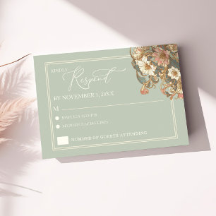 Ornate Blommigt bröllop-OSA kort