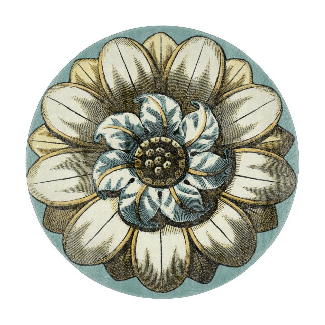 Ornate Blommigt Medallion on Light Blue Background (Framsidan)