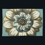 Ornate Blommigt Medallion on Light Blue Background Kökshandduk<br><div class="desc">En ljusblå bakgrund fungerar som accent på den här ornerade blommigtens medalonmålning av Vision Studio. Lagrar av löv mångdubblar blommans skönhet och ge den mycket livskraftig. Köp den idag och låt den blomma in i ditt hem!</div>