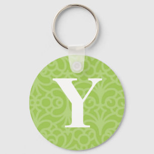 Ornate Blommigt Monogram - Brev Y Nyckelring