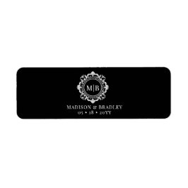 Ornate Blommigt Monogram Bröllop Cigar Band-etiket Returadress Etikett