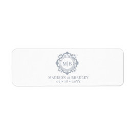 Ornate Blommigt Monogram Bröllop Cigar Band-etiket Returadress Etikett
