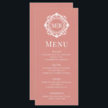Ornate Blommigt Monogram Bröllop Elegant Ro Guld Meny<br><div class="desc">Menyn för Ornate Blommigt Monogram Bröllop Elegant Ro Guld har din personlig monogrammed initialer i elegantens skripttypografi omgiven av en dekorerad blommigt ram och anpassningsbar textövertäckning. Lägg till lite stil och sofistikering till din bröllop-matupplevelse med dessa krävande menyer. Skapat av Evco Studio www.zazzle.com/store/evcostudio</div>