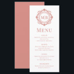 Ornate Blommigt Monogram Bröllop Elegant Ro Guld Meny<br><div class="desc">Menyn för Ornate Blommigt Monogram Bröllop Elegant Ro Guld har din personlig monogrammed initialer i elegantens skripttypografi omgiven av en dekorerad blommigt ram och anpassningsbar textövertäckning. Lägg till lite stil och sofistikering till din bröllop-matupplevelse med dessa krävande menyer. Skapat av Evco Studio www.zazzle.com/store/evcostudio</div>