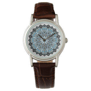 Ornate Blue Mandala Armbandsur