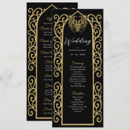 Ornate Border black and gol Gothic Wedding Program