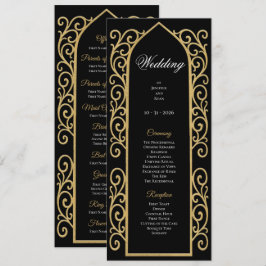 Ornate Border black and gol Gothic Wedding Program