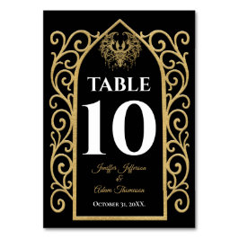 Ornate border black and gold Gothic Wedding Bordsnummer