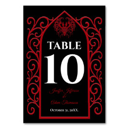 Ornate border black and red Gothic Wedding Bordsnummer