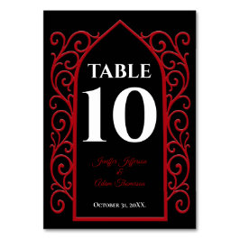Ornate border black and red Gothic Wedding Bordsnummer