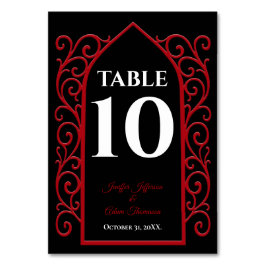 Ornate border black and red Gothic Wedding Bordsnummer