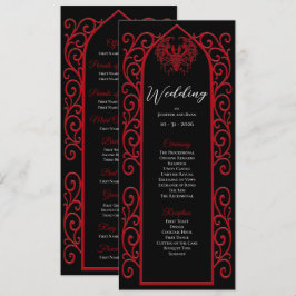 Ornate Border black and red Gothic Wedding Program