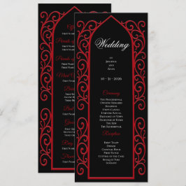Ornate Border black and red Gothic Wedding Program