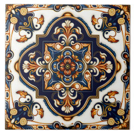 Ornate Botanical Spain Mediterranean Mönster Kakelplatta