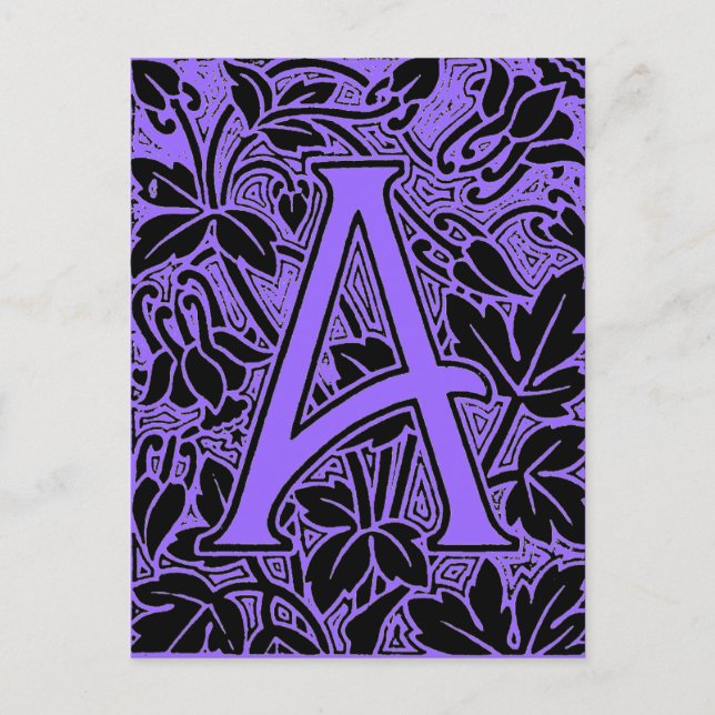 Ornate Brev ’A’ Vykort (Framsida)