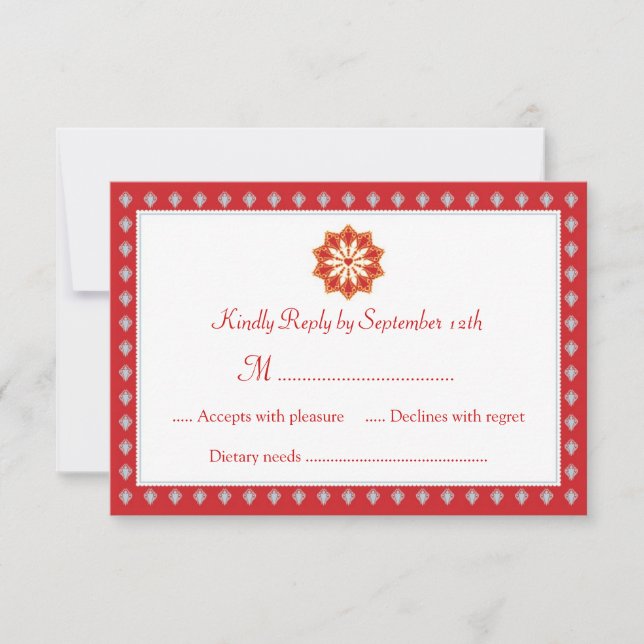 Ornate Bröllop OSA Card-inbjudan (Framsida)