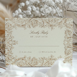 Ornate Bröllop Scrollwork OSA kort