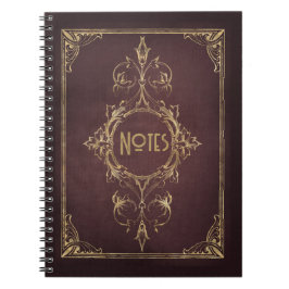 Ornate Brown och Guld Ram Notebook Anteckningsbok